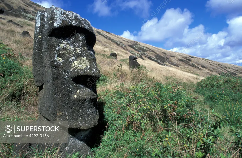 Easter Island. Chile. Rano Raraku.