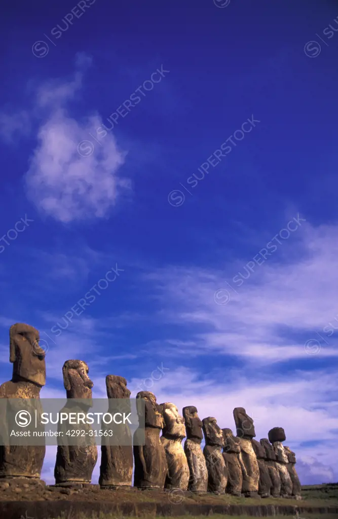 Easter Island. Chile. Moai at Ahu Tongariki