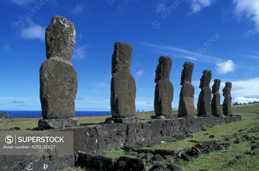 Easter Island. Chile. Ahu Akivi.