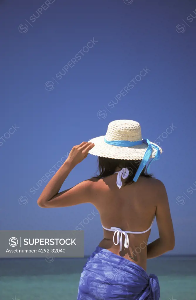 Thailand, Krabi. Koh Mor Island. Woman on the beach