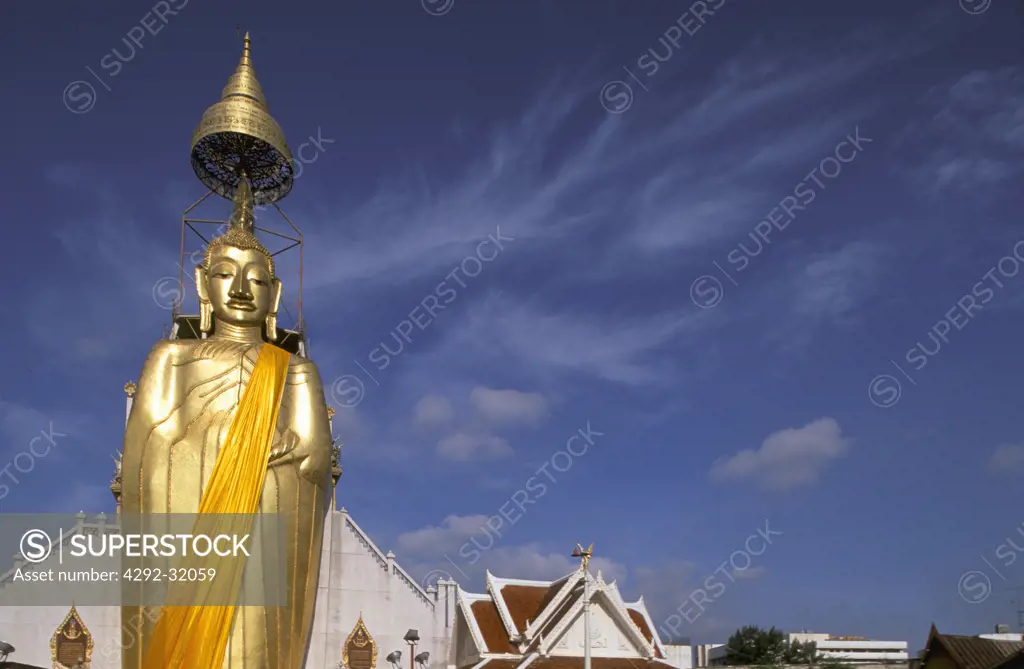 Thailand. Bangkok. Giant Buddha at Wat Intrarawihan temple