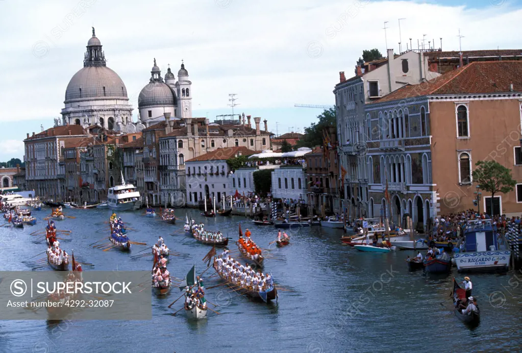 Italy, Venice ""Regata Storica"" Canal Grande, historical boats parade