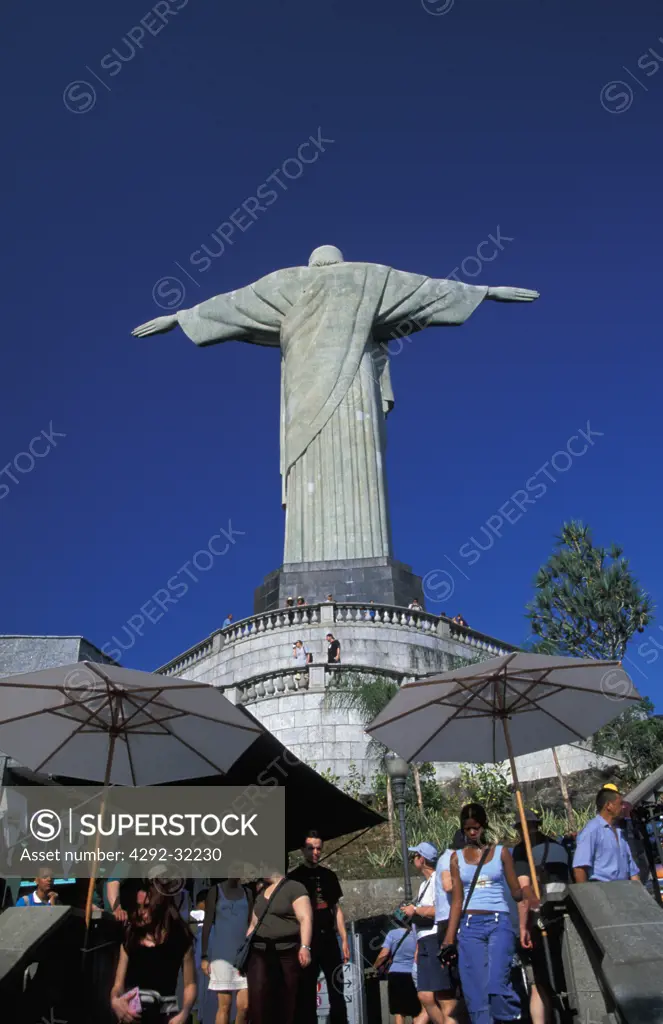 Brazil, Rio de Janeiro. Corcovado, the statue of Cristo Redentor