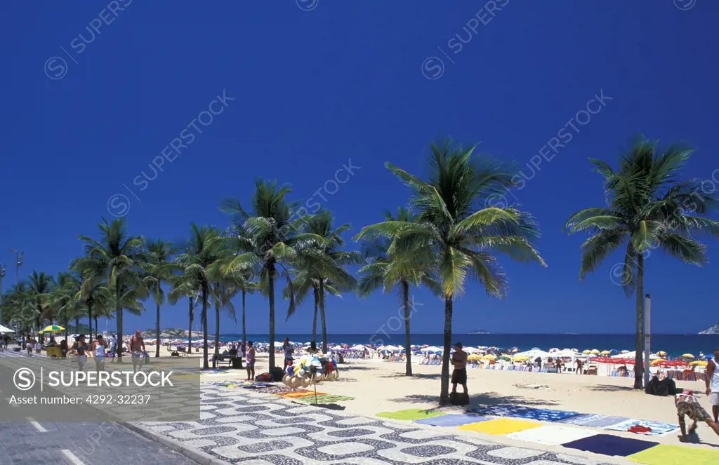 Brazil, Rio de Janeiro. The beach of Ipanema