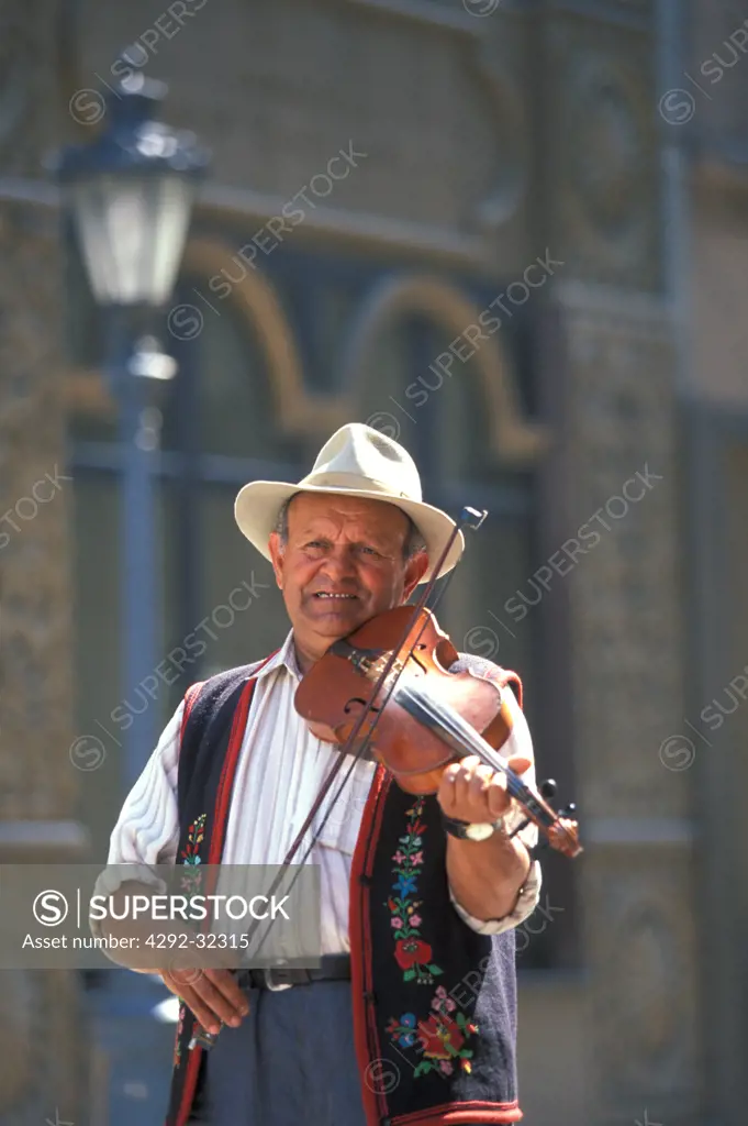 Gypsy playing violin, Budapest Hungary
