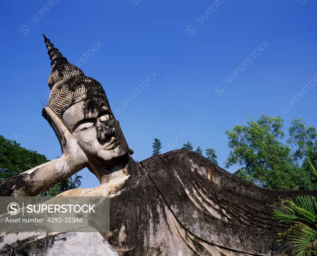 Asia, Laos, Vientiane, Giant Buddha at Wat Xieng Khuan (Buddha Park)