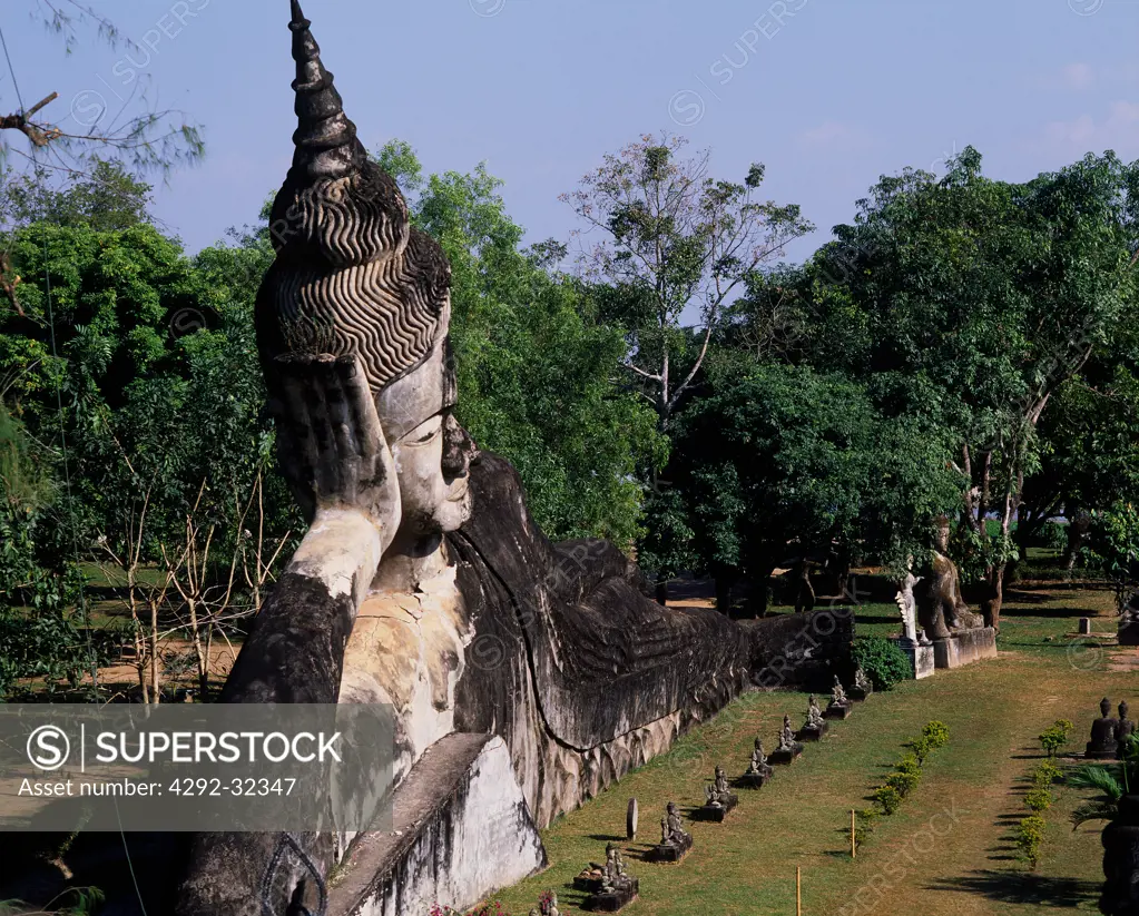 Asia, Laos, Vientiane, Giant Buddha at Wat Xieng Khwat (Buddha Park)