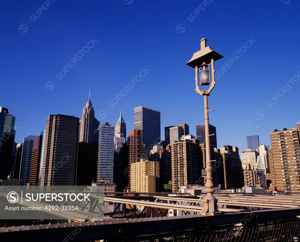 Usa,New York, Manhattan,view from Brooklyn Bridge
