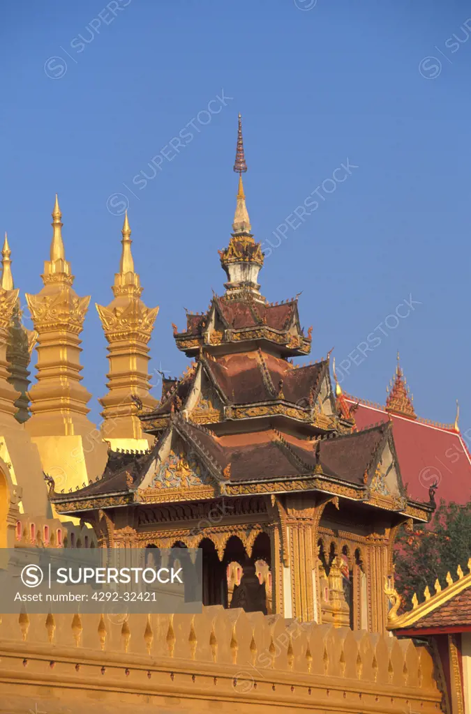 Laos, Vientiane. Temple Wat That Luang