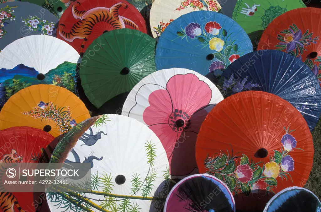 Thailand. Chiang Mai. Sa Paper umbrella factory. Paper umbrella