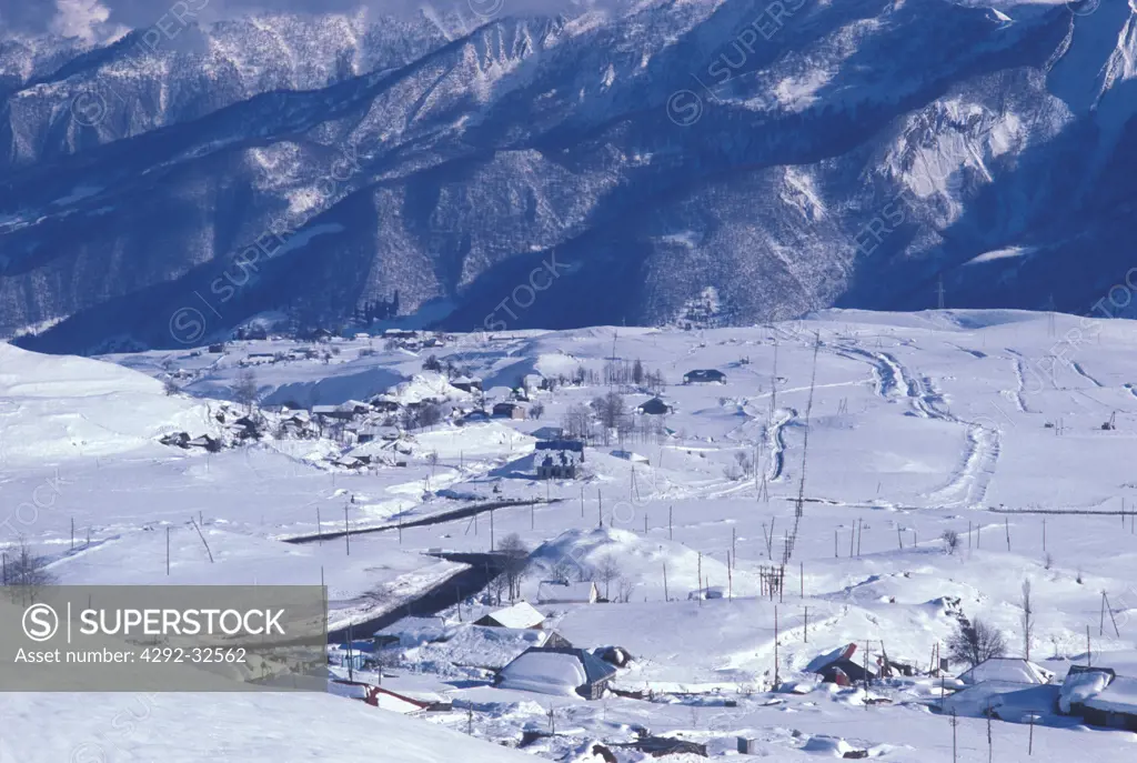 Georgia - Caucasia, view of the winter landscape