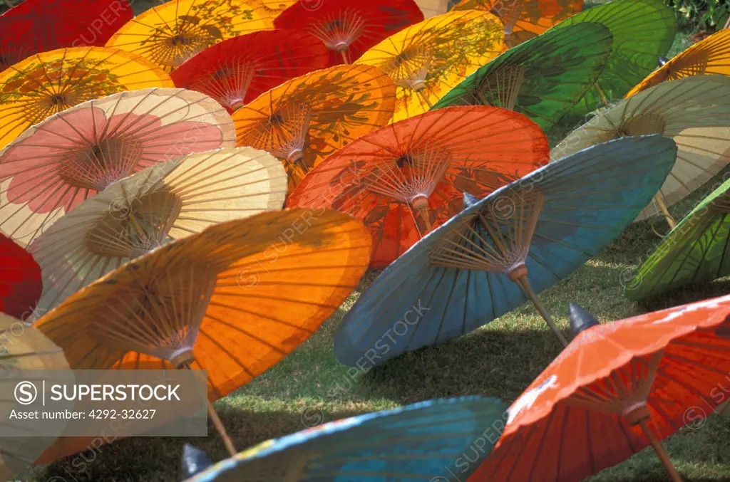 Thailand, Chiang Mai, Paper umbrella factory, Paper umbrella