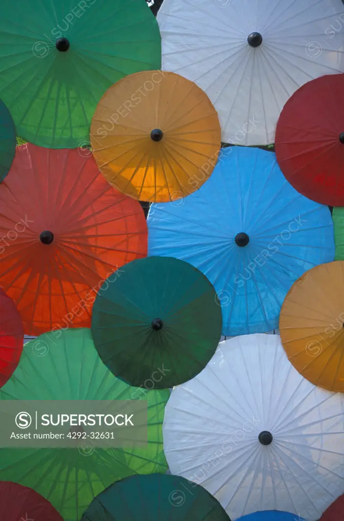 Thailand, Chiang Mai. Sa Paper umbrella factory. Paper umbrella