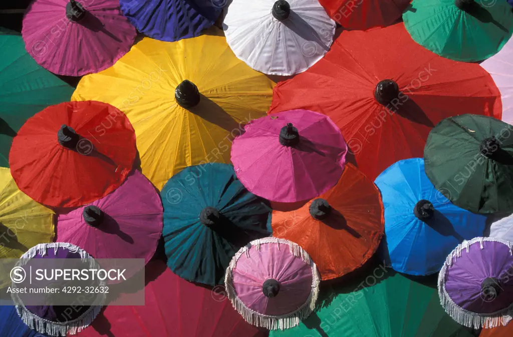 Thailand. Chiang Mai.Paper umbrella factory. Paper umbrella