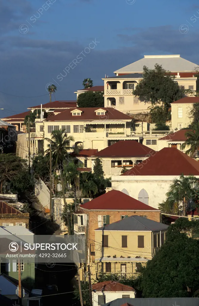 United States Virgin Islands, St Thomas: houses in Charlotte Amalie