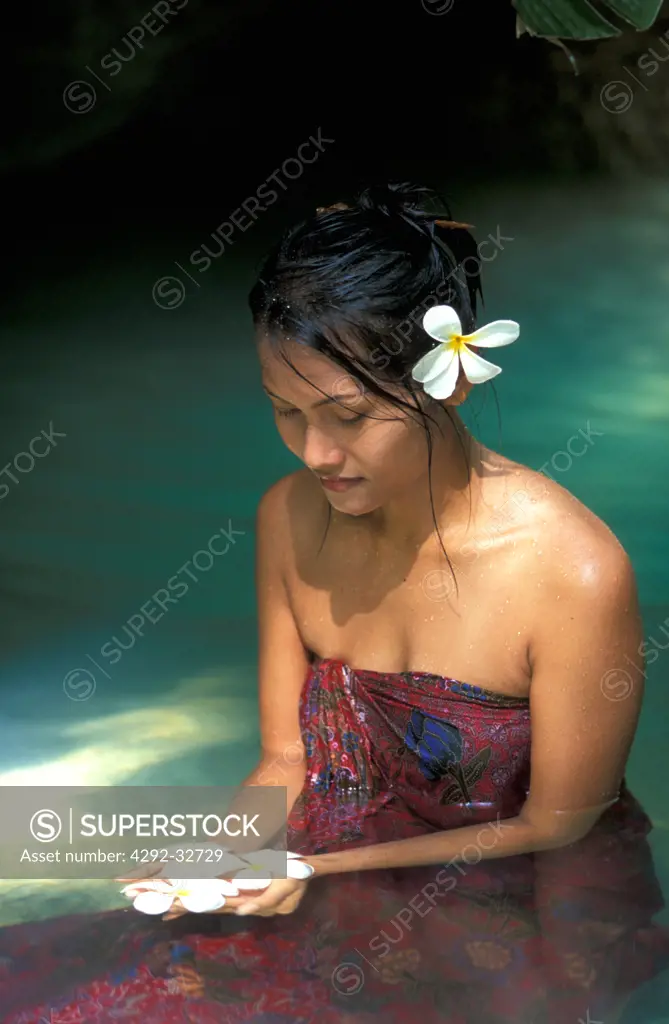 Thai woman with flower