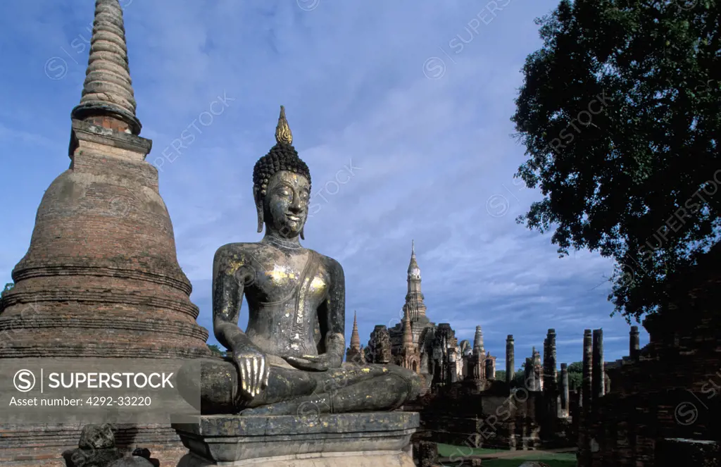 Thailand, Sukhothai, Historical Park, Temple Wat Mahathat