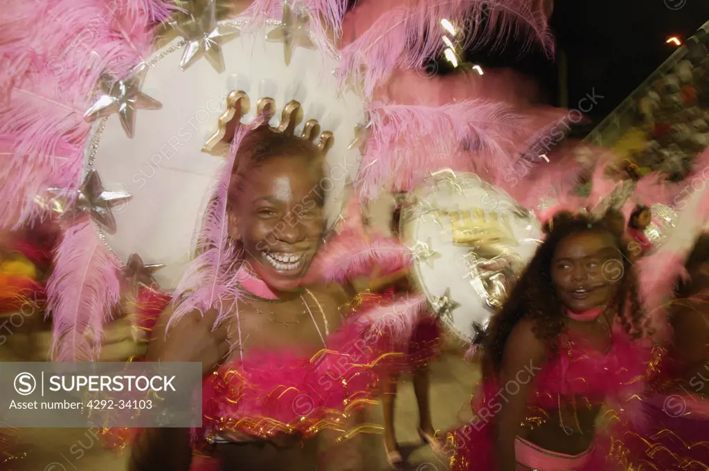 Brazil, Rio De Janeiro, Carnival of Rio, women at parade