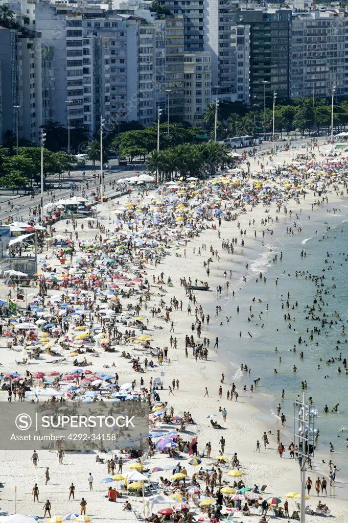 Brazil, Rio de Janeiro. Copacabana beach