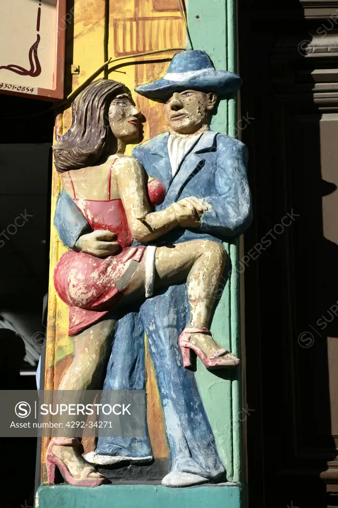 Argentina, Buenos Aires. La Boca district, El Caminito street, Tango sign