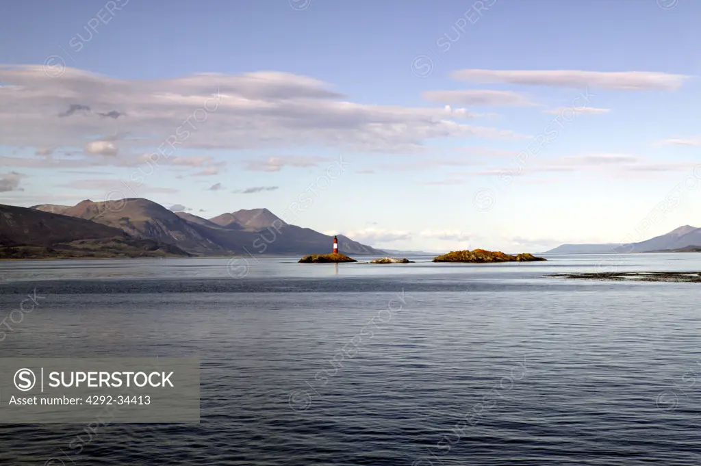 Argentina, Patagonia, Tierra del Fuego, Ushuaia, Beagle Channel, Les Eclaireurs lighthouse