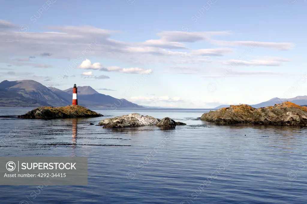 Argentina, Patagonia, Tierra del Fuego, Ushuaia, Beagle Channel, Les Eclaireurs lighthouse