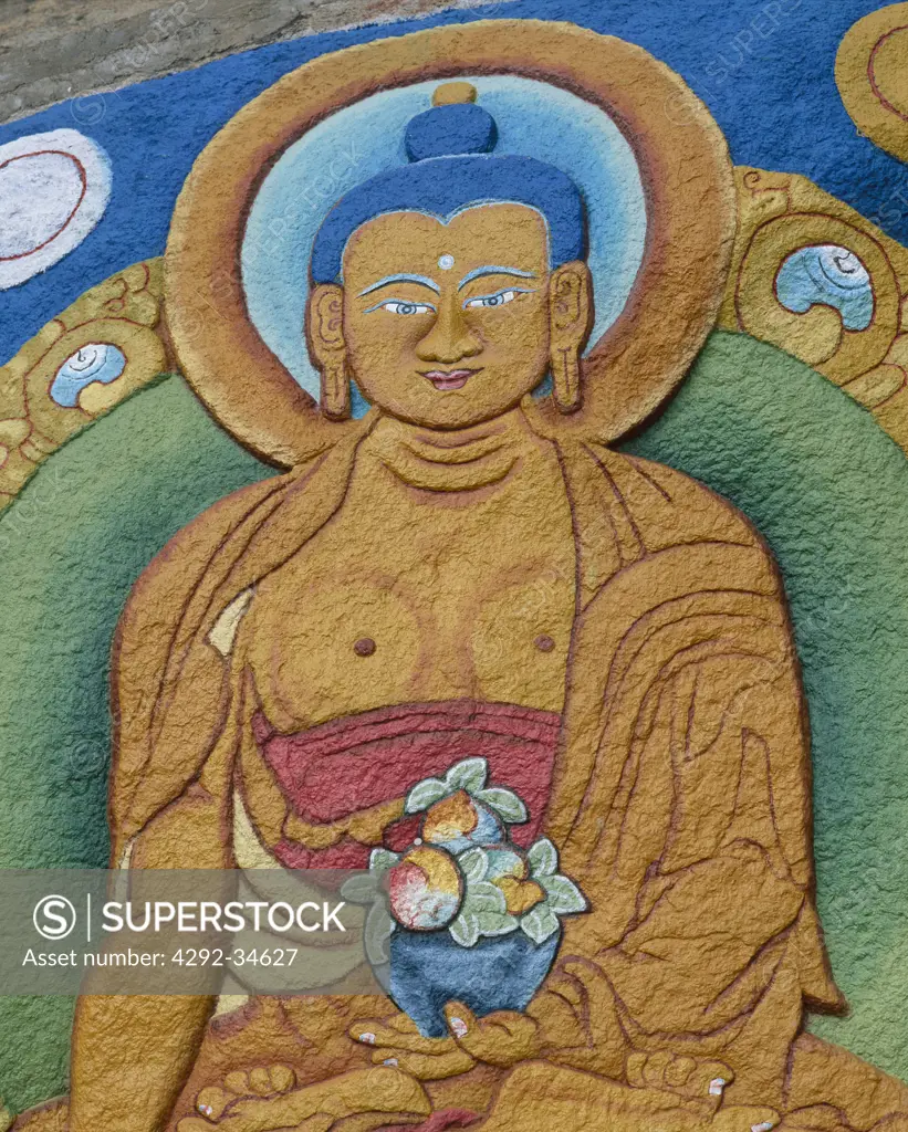 China, Tibet, Lhasa, painting on Sera Monastery