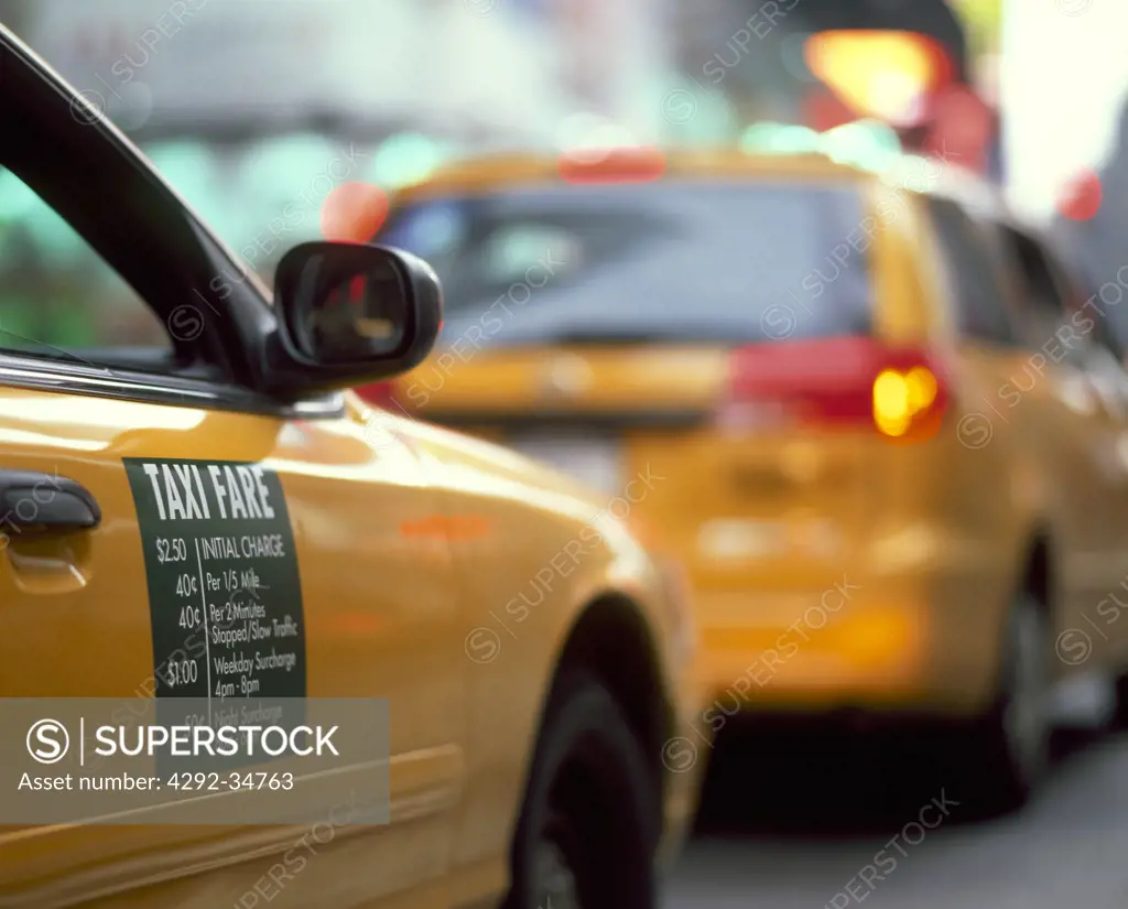 Taxi cabs in Midtown Manhattan, New York, NY