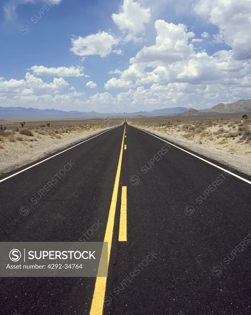 Usa Nevada road in the desert