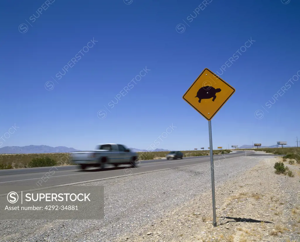 Usa Nevada tortoise crossing sign