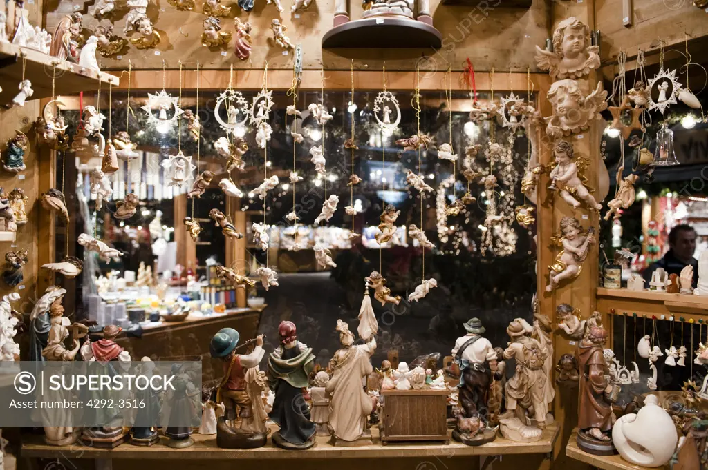 Italy, Trentino Alto Adige, Bressanone, the Christmas market, detail of decorations