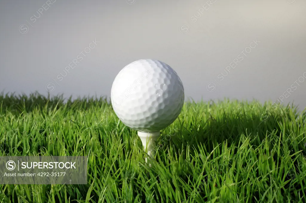 Golf ball sitting on a tee