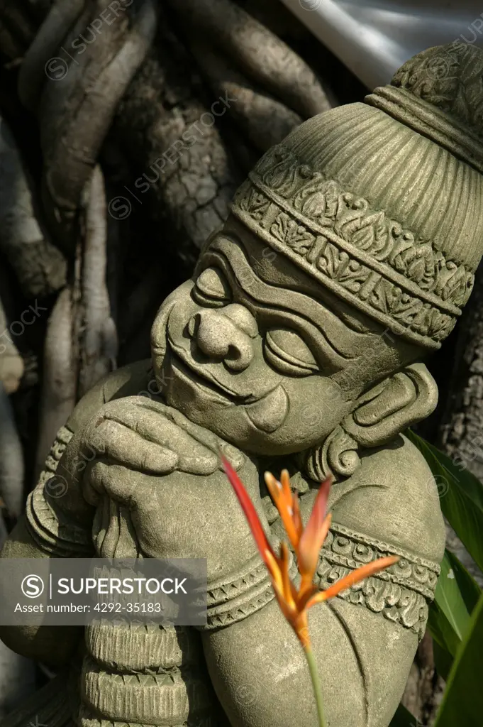 Thailand. Bangkok. Statue in Buddhist Temple
