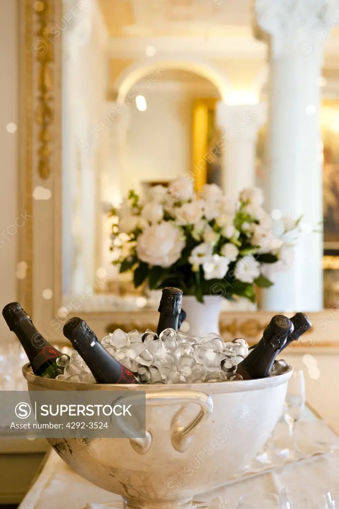 Italy, Lombardy, Como Lake, Cernobbio,  champagne bowl at Villa D'este hotel