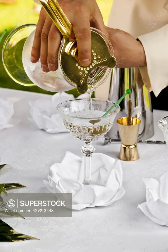 Bartender preparing martini