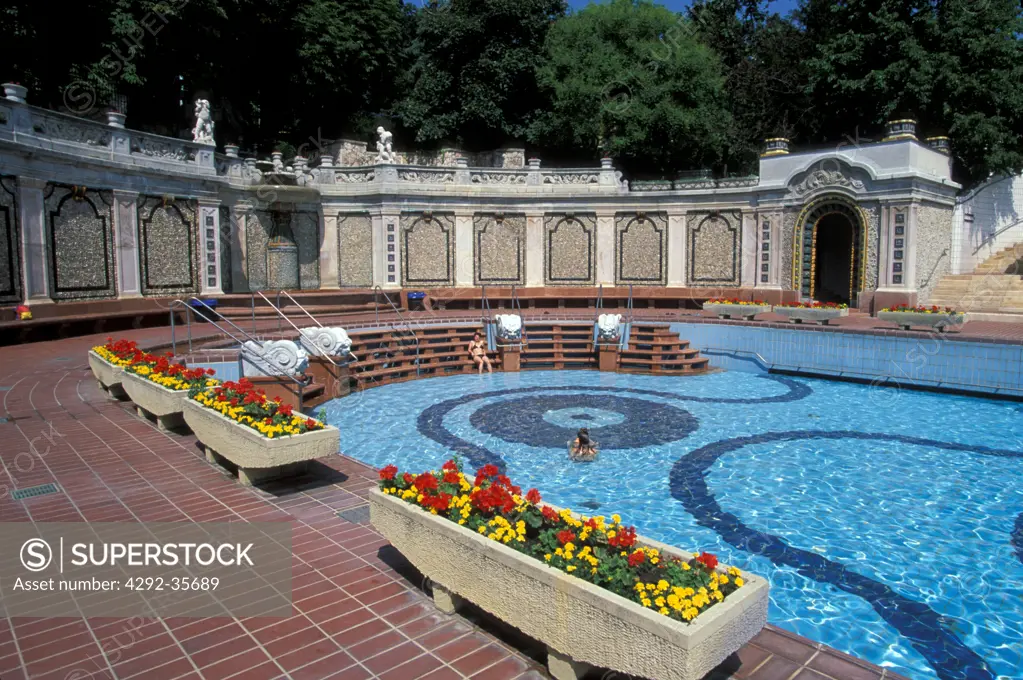 Hungary, Budapest, Buda. Outdoors of Gellert Medicinal Baths