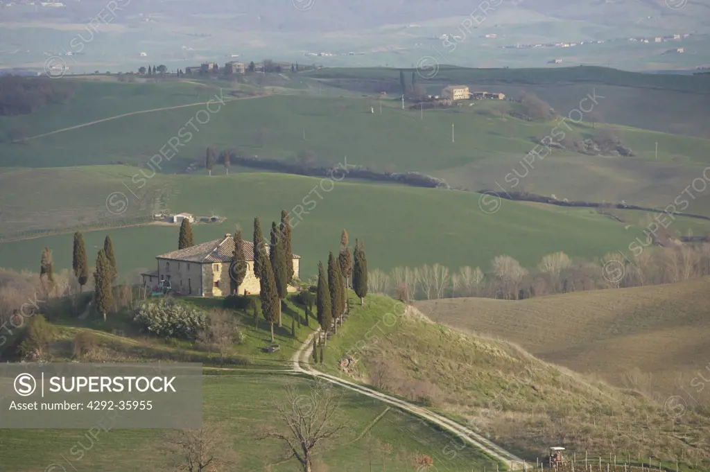 Italy. Tuscany. Val D'Orcia, Pienza, Il Belvedere