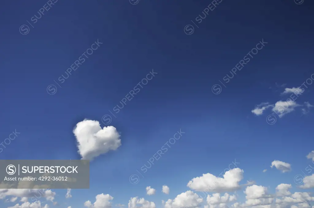 Cloudscape with heart shaped cloud