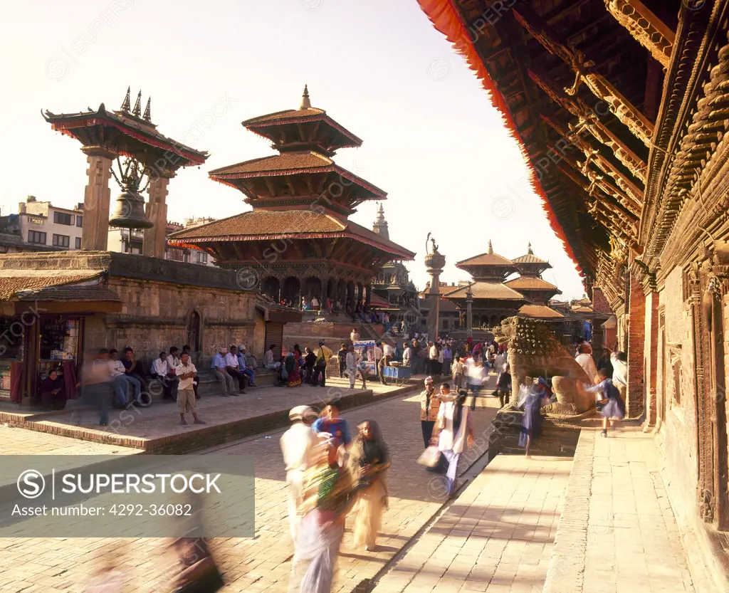Nepal, Patan. Durbar square and temple
