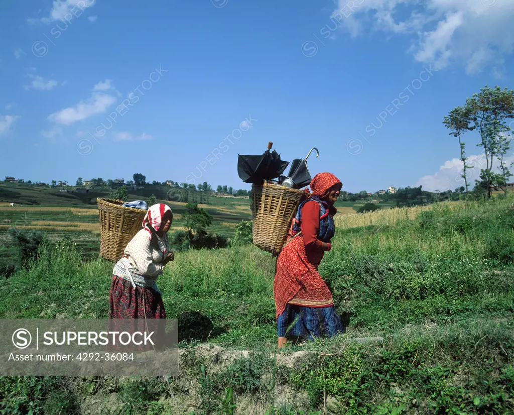 Nepal, farmers in the Katmandu valley