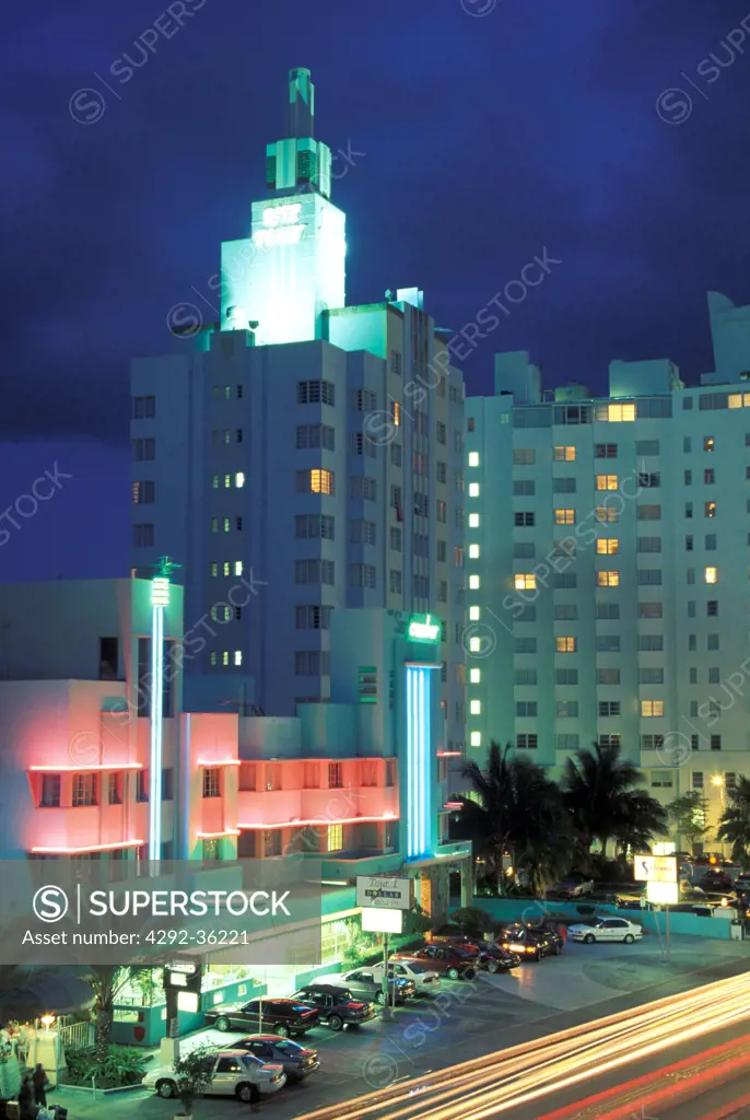 Usa, Florida, Miami, Art Deco District, Hotels Surfcomber and Ritz