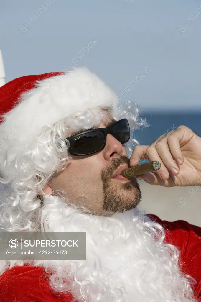 Santa Clause smoking