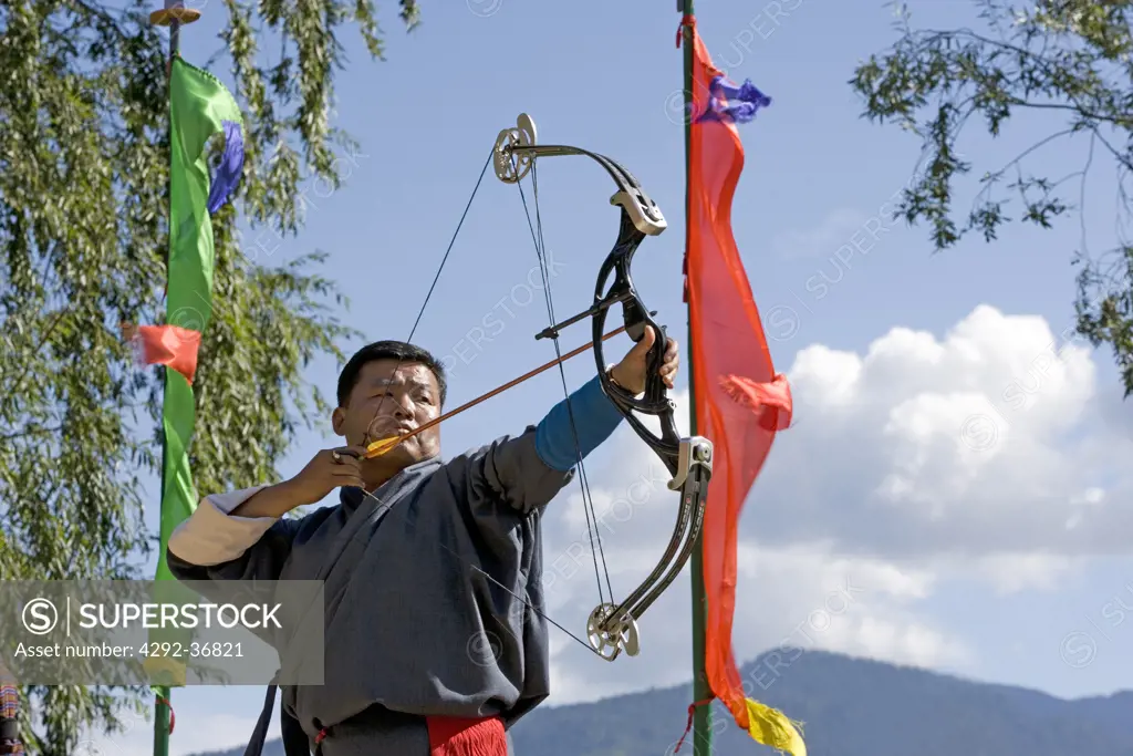 Bhutan. Paro. Archery tournament