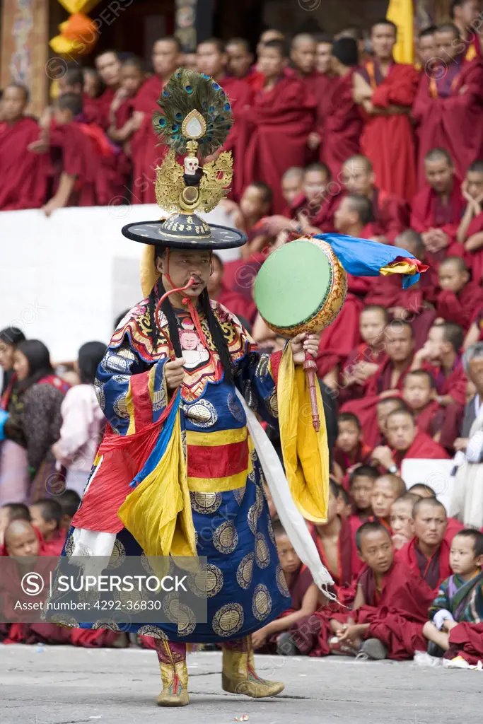 Bhutan. Thimphu. Thimphu Dzong Monastery. Tsechu (Buddhist Festival)