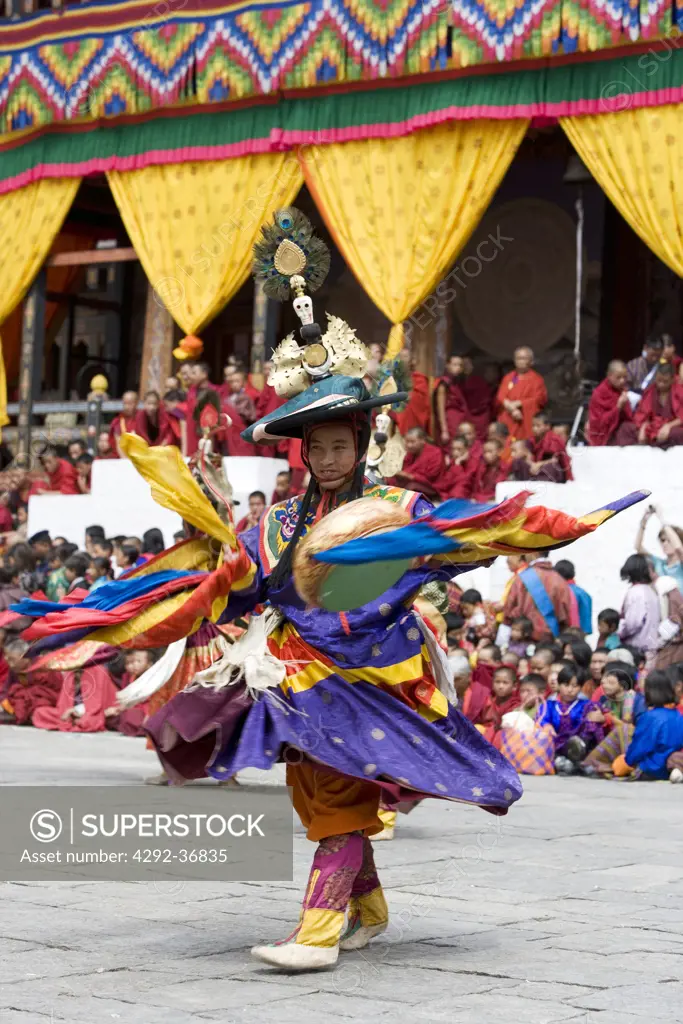 Bhutan. Thimphu. Thimphu Dzong Monastery. Tsechu (Buddhist Festival)