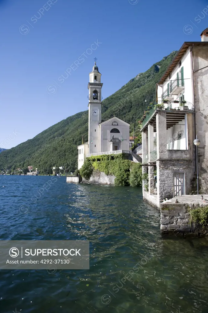 Italy, Lombardy, Lake Como, Moltrasio, church.