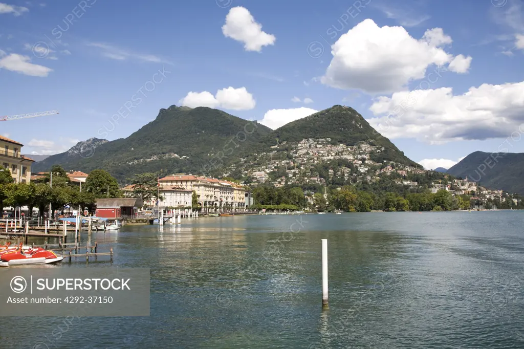 Switzerland, Canton Tessin, Lugano, lake.
