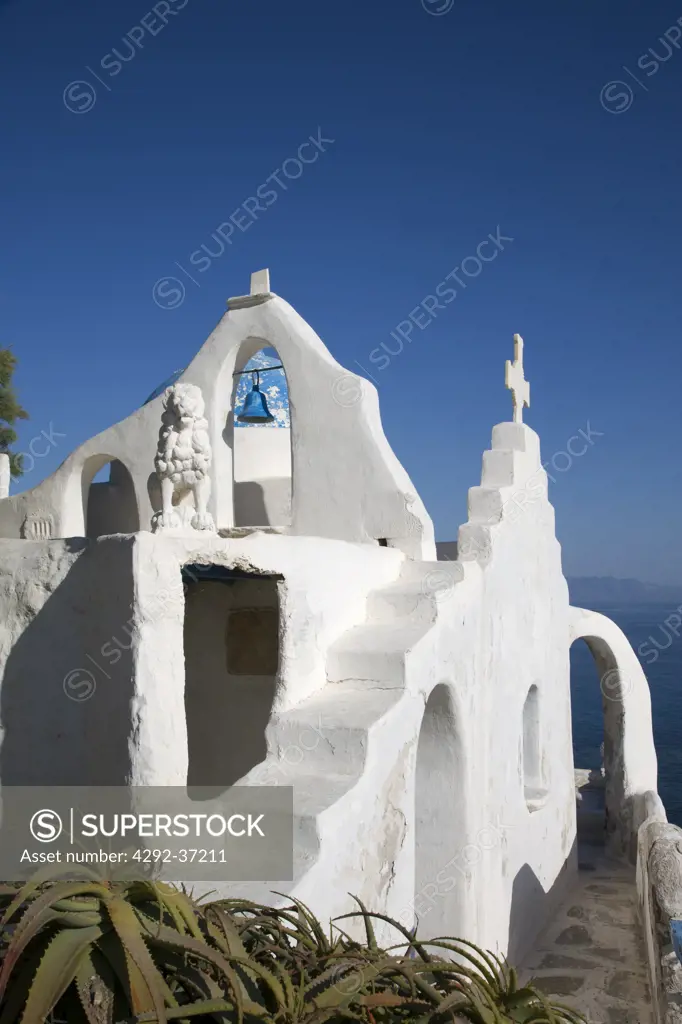 Greece. Cyclades Islands. Mykonos, church.