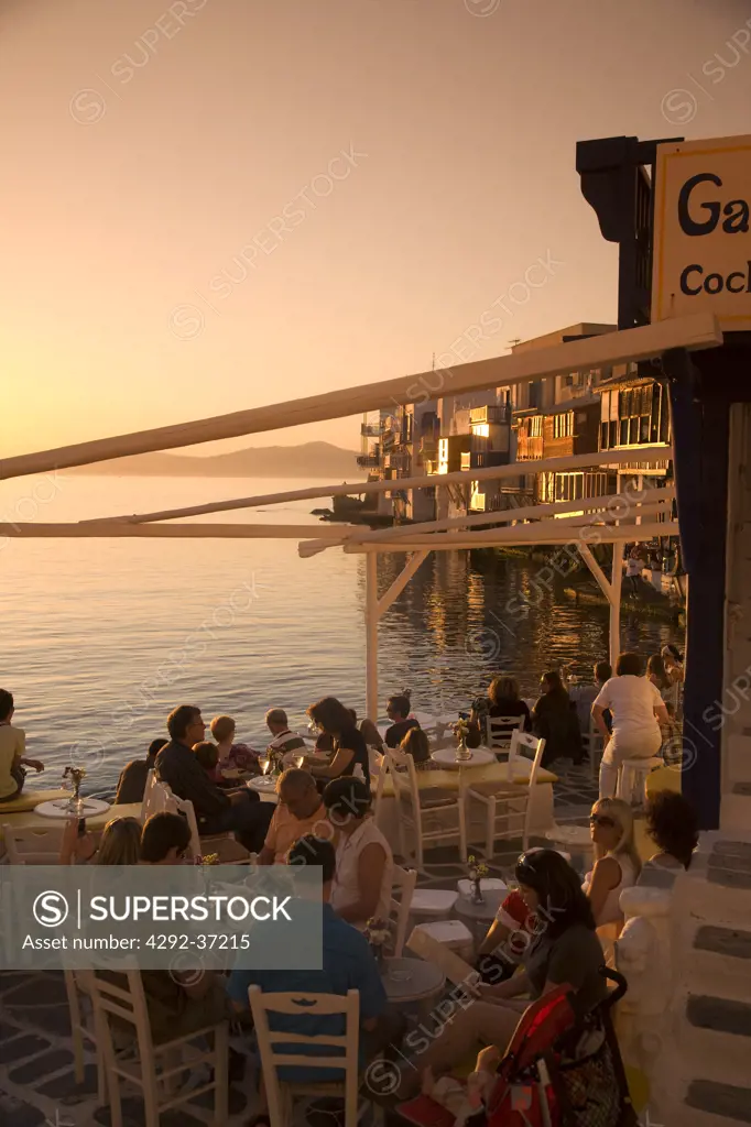 Greece. Cyclades Islands. Mykonos,restaurant.