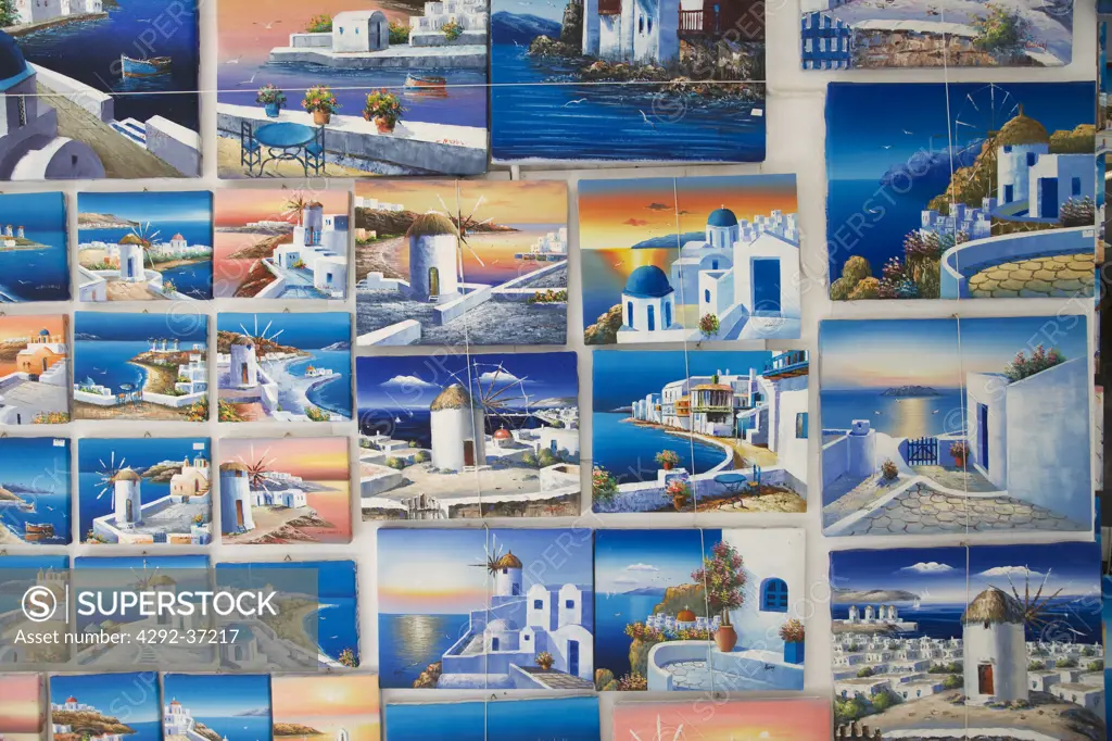 Greece. Cyclades Islands. Mykonos,painting, souvenir.